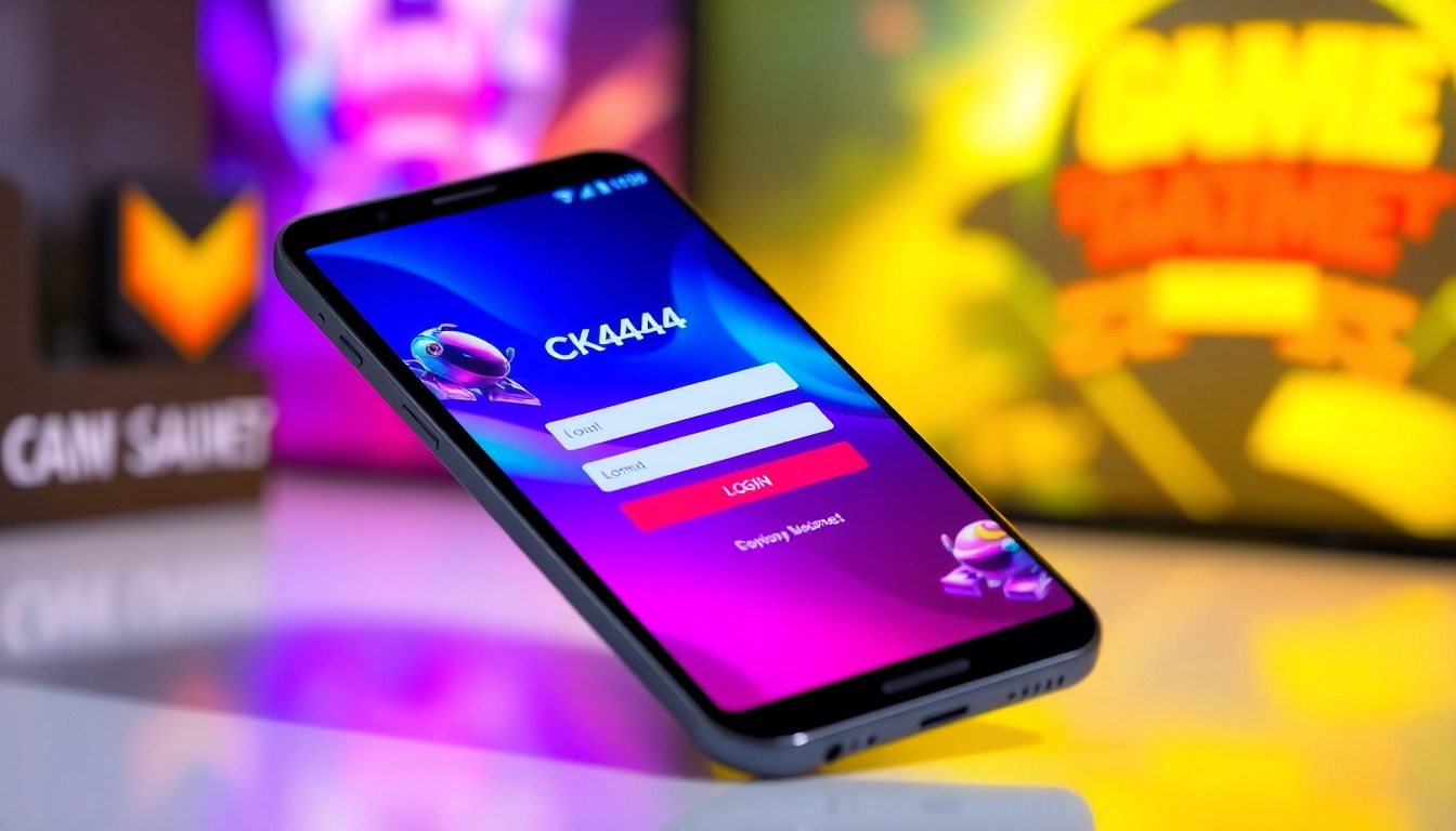 Screenshot of the ck4444 login app on Android device, highlighting easy access and secure gaming features for Bangladeshi players.