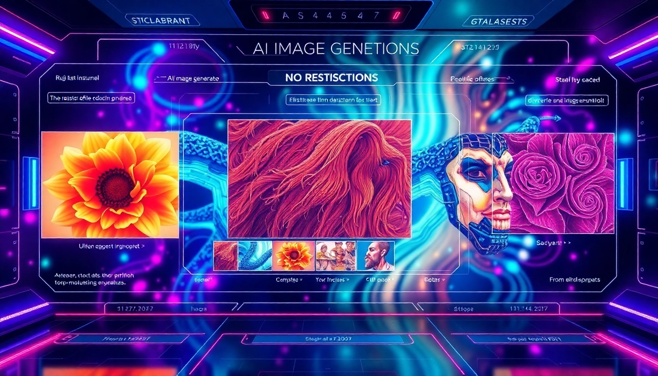 High-resolution AI image generator no restrictions creating colorful, unrestricted artwork from text prompts, showcasing creative freedom.